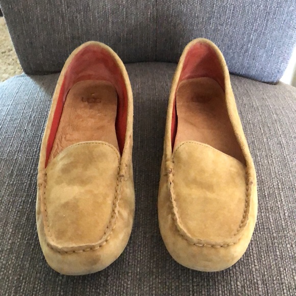 UGG Milana Water Reaistant Chestnut Suede Slip On Loafers - Picture 2 of 11